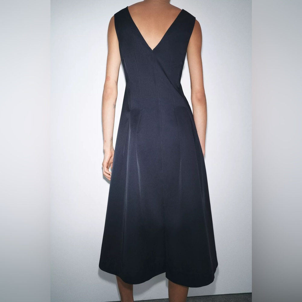 ZARA ZW COLLECTION MIDI ZIPPER DRESS SZ L Used once - Picture 2 of 5
